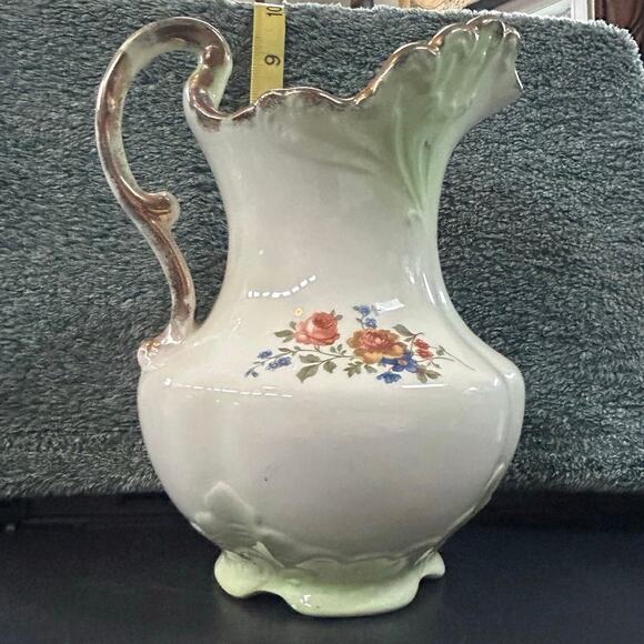 Crown Devon c1920 Pitcher Floral Porcelain England - Picture 11 of 16